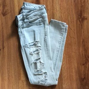 light wash distressed AE jeans